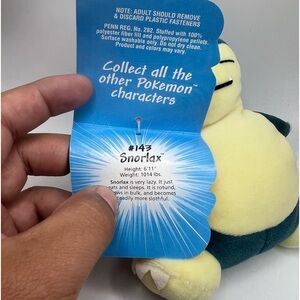 Vintage SNORLAX #143 Plush Beanie Pokémon Hasbro 1998 New With Tag NWT G1